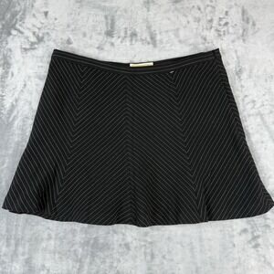 Michael Kors Women's Skirt Size 14 Black Pinstripe A-line  Mini Zip Skirt